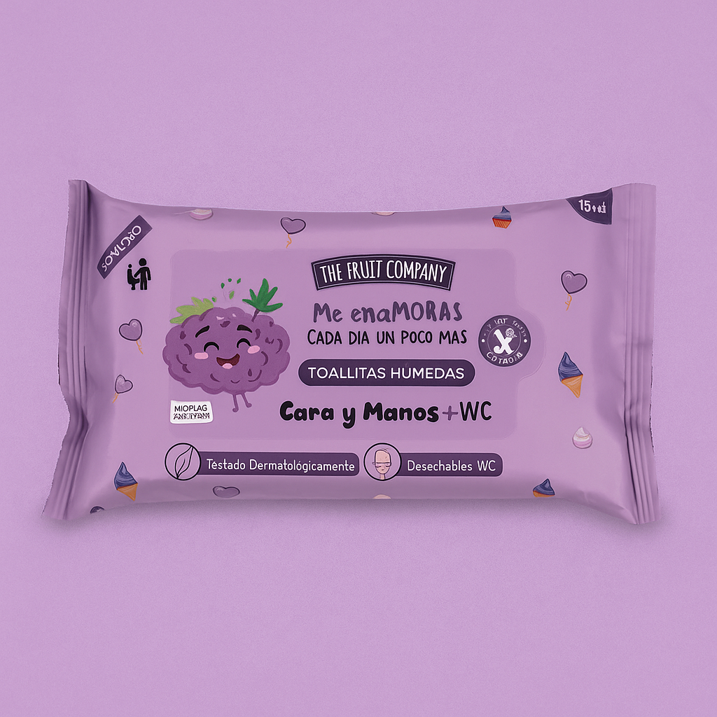 Lingettes humides - mûre / visage - mains - toilettes
