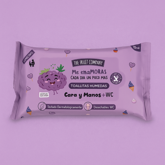 Lingettes humides - mûre / visage - mains - toilettes