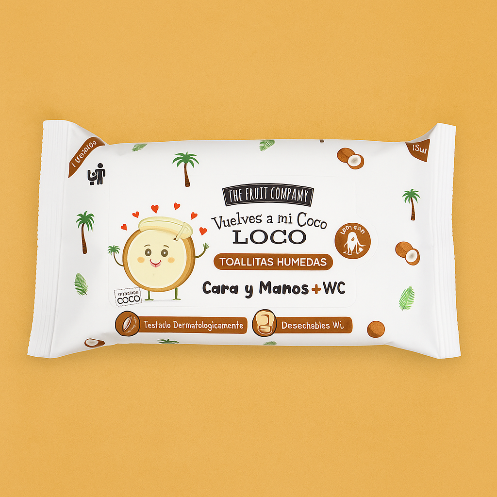 Lingettes humides - noix de coco / visage - mains - toilettes