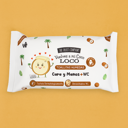 Lingettes humides - noix de coco / visage - mains - toilettes